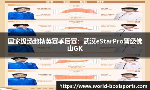 国家级场地精英赛季后赛：武汉eStarPro晋级佛山GK