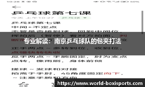 专业解读：南京乒乓球队的包夹打法